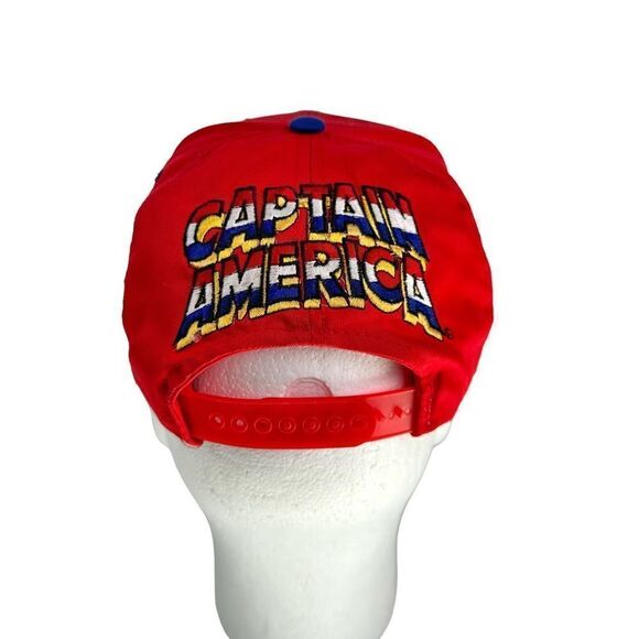 Vintage Captain America Marvel Comics 90s American Needle Hat Cap Blockhead - Picture 4 of 7